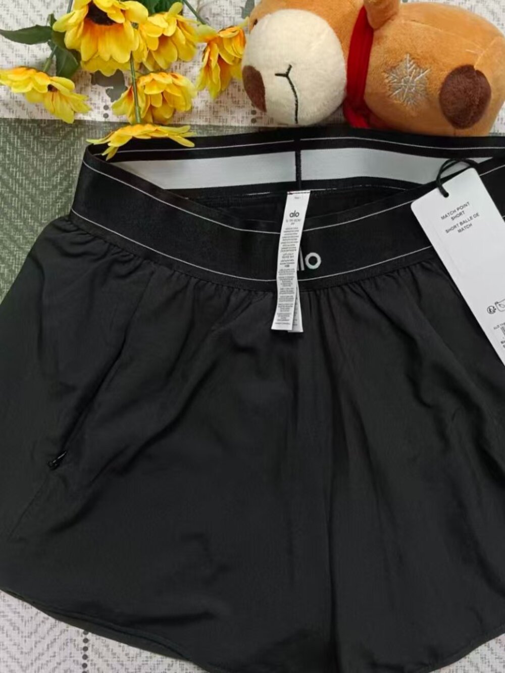 👩🚒Black ALO Match Point Short😋High-Rise |Versatile|New With Tags - Picture 4 of 8